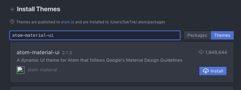 Atom おすすめテーマ｜テーマをマテリアルデザインにする（Atom Material UI） | kitanote